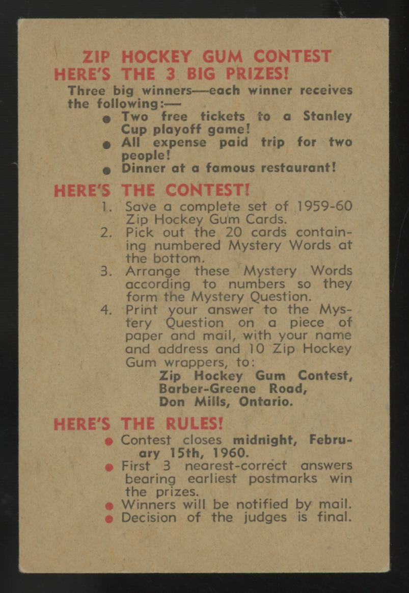 1959-60 Parkhurst Action Around The Net #30 EX