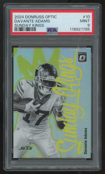 2024 Donruss Optic Davante Adams Sunday Kings SSP #10 PSA 9