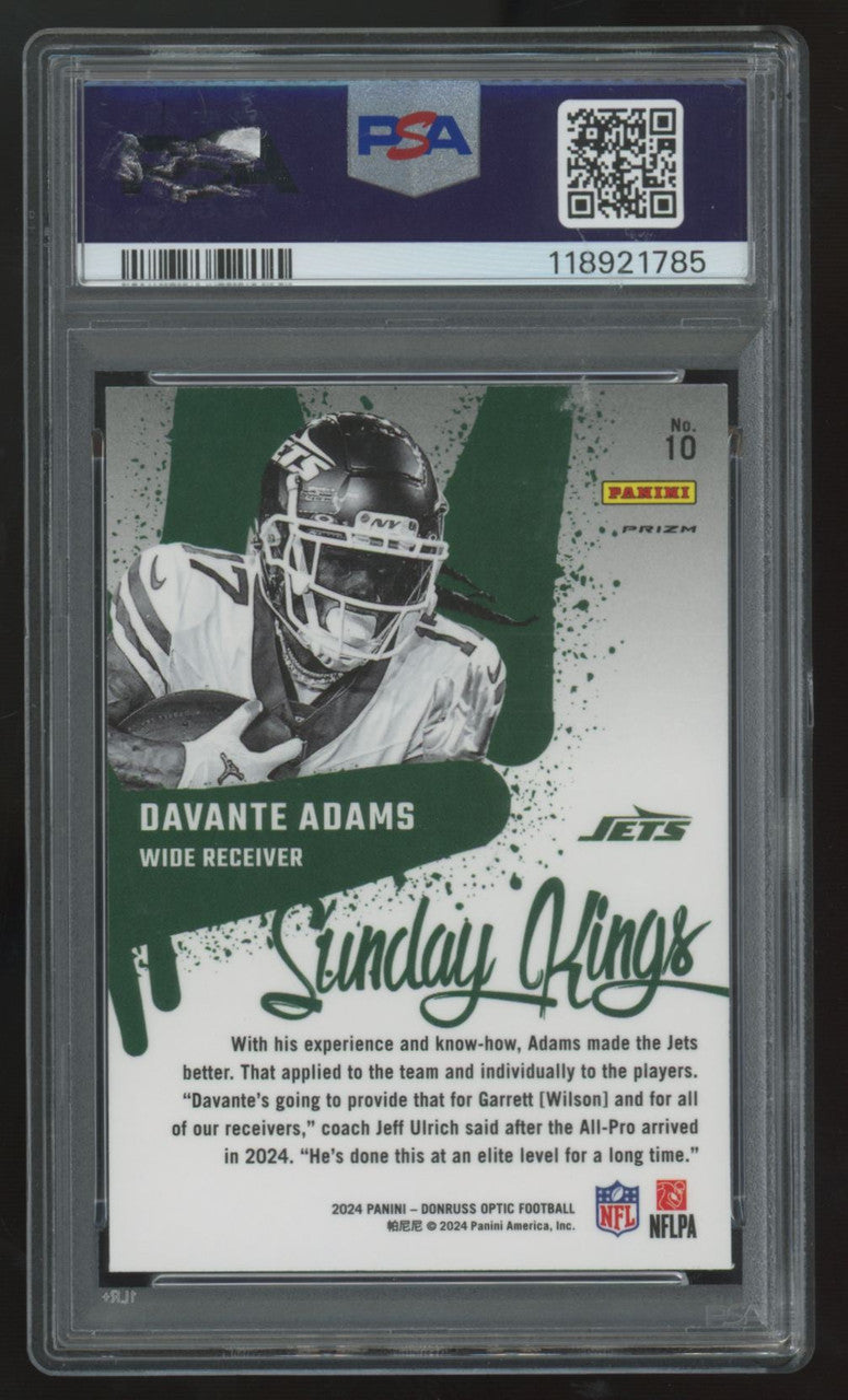 2024 Donruss Optic Davante Adams Sunday Kings SSP #10 PSA 9