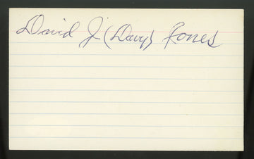 David Davy Jones Signed Autographed Index Card JSA (d. 1972)