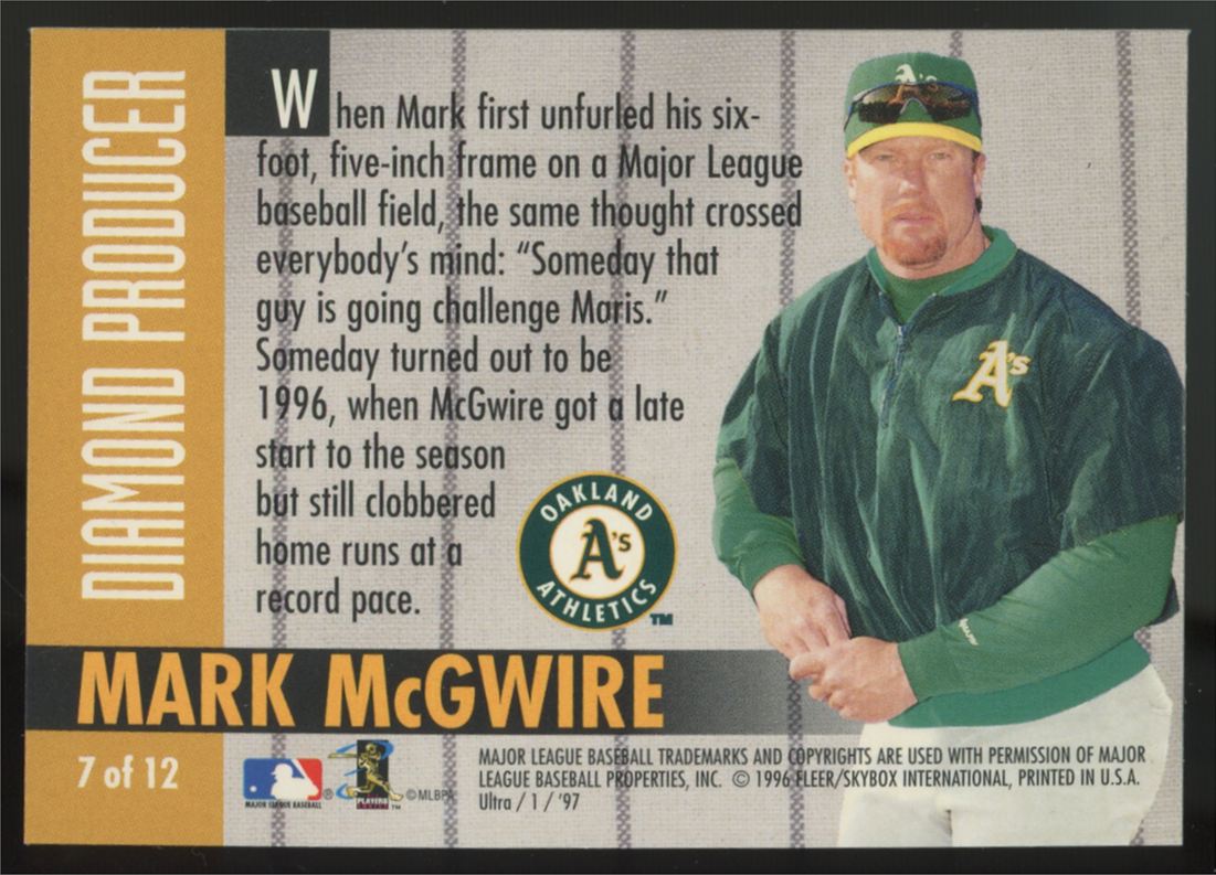 1997 Fleer Ultra Mark McGwire Diamond Producer #7 NM-MT