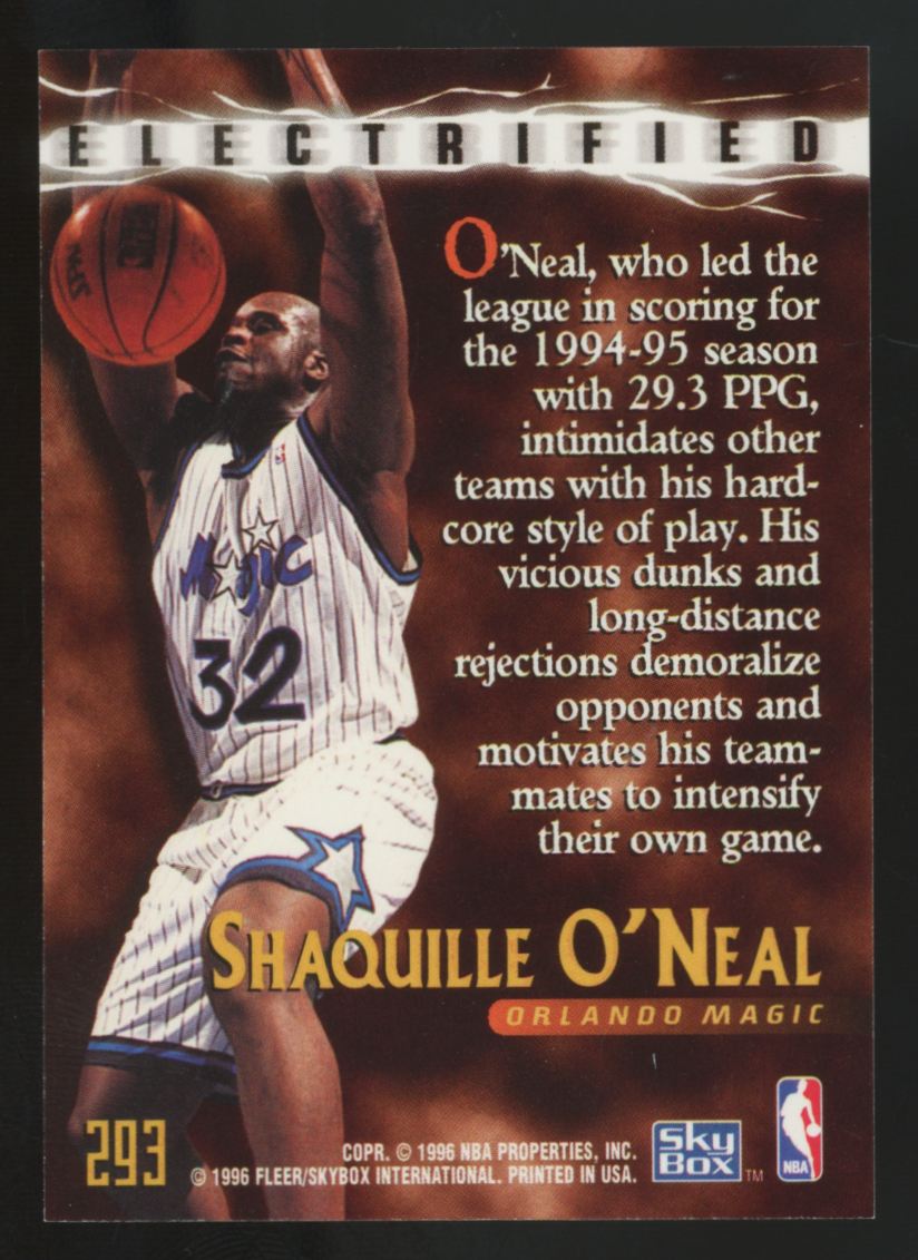 1995-96 Skybox Premium Shaquille O'Neal Electrified #293 NM "H"