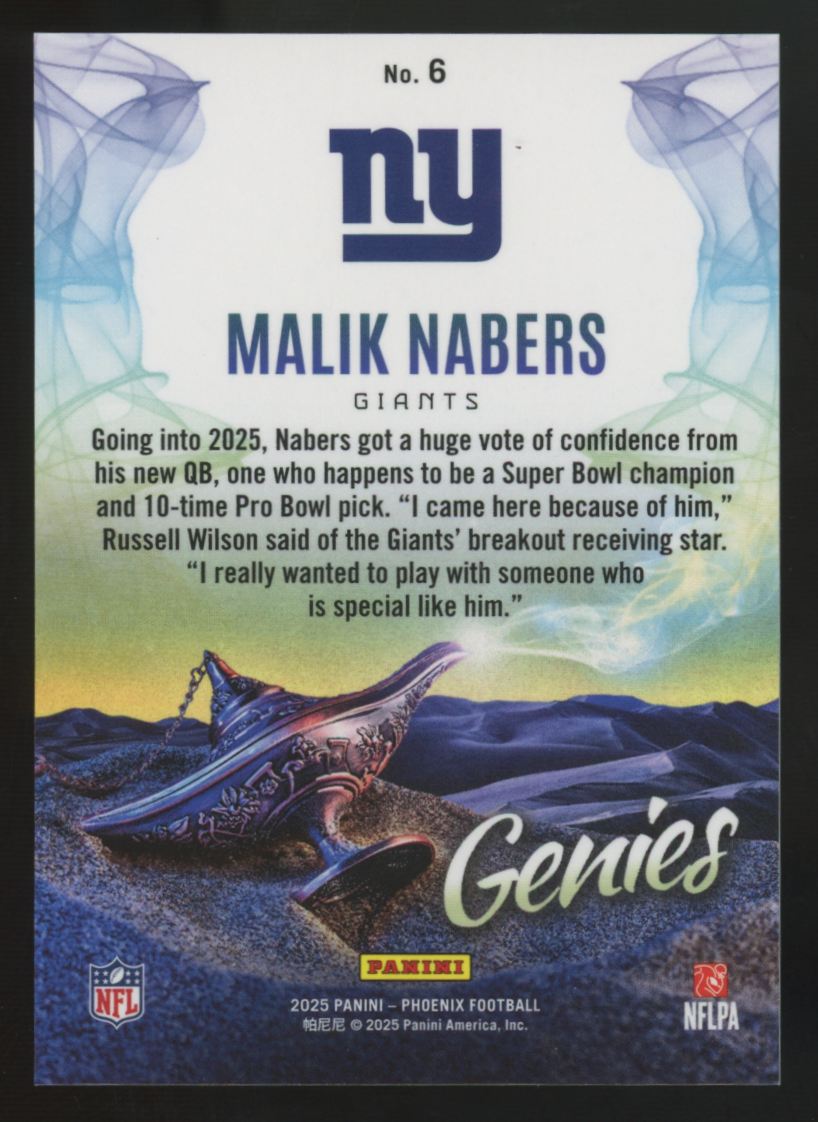 2025 Panini Phoenix Malik Nabers Genies SSP #6