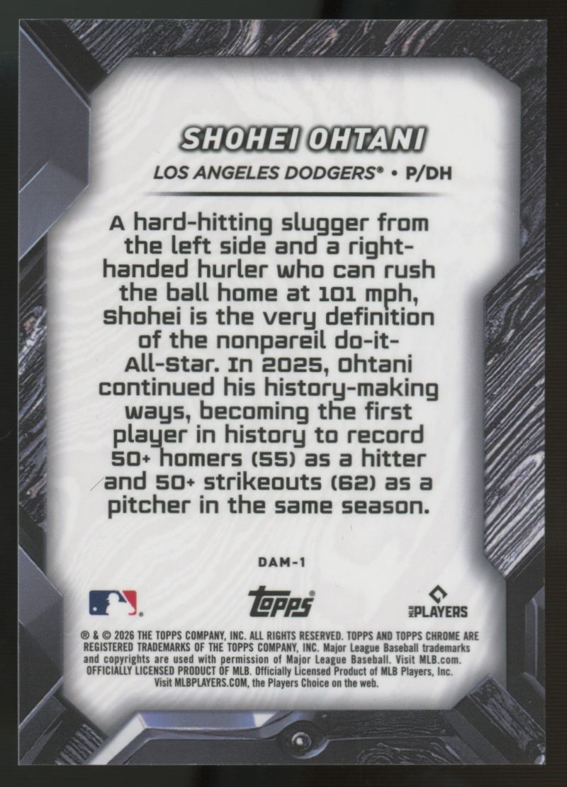 2026 Topps Chrome Black Shohei Ohtani Damascus SSP #DAM-1