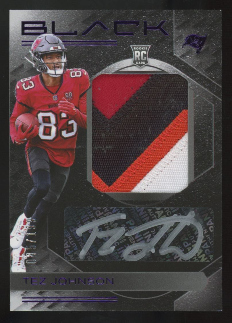 2025 Panini Black Tez Johnson RC Royal Patch Auto RPA /199 #RKPA-TJN
