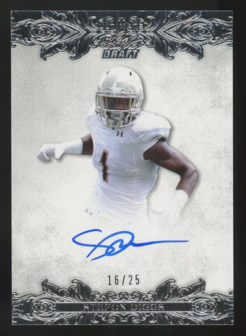2015 Leaf Ultimate Draft Stefon Diggs Silver Auto /25 #BA-SD1
