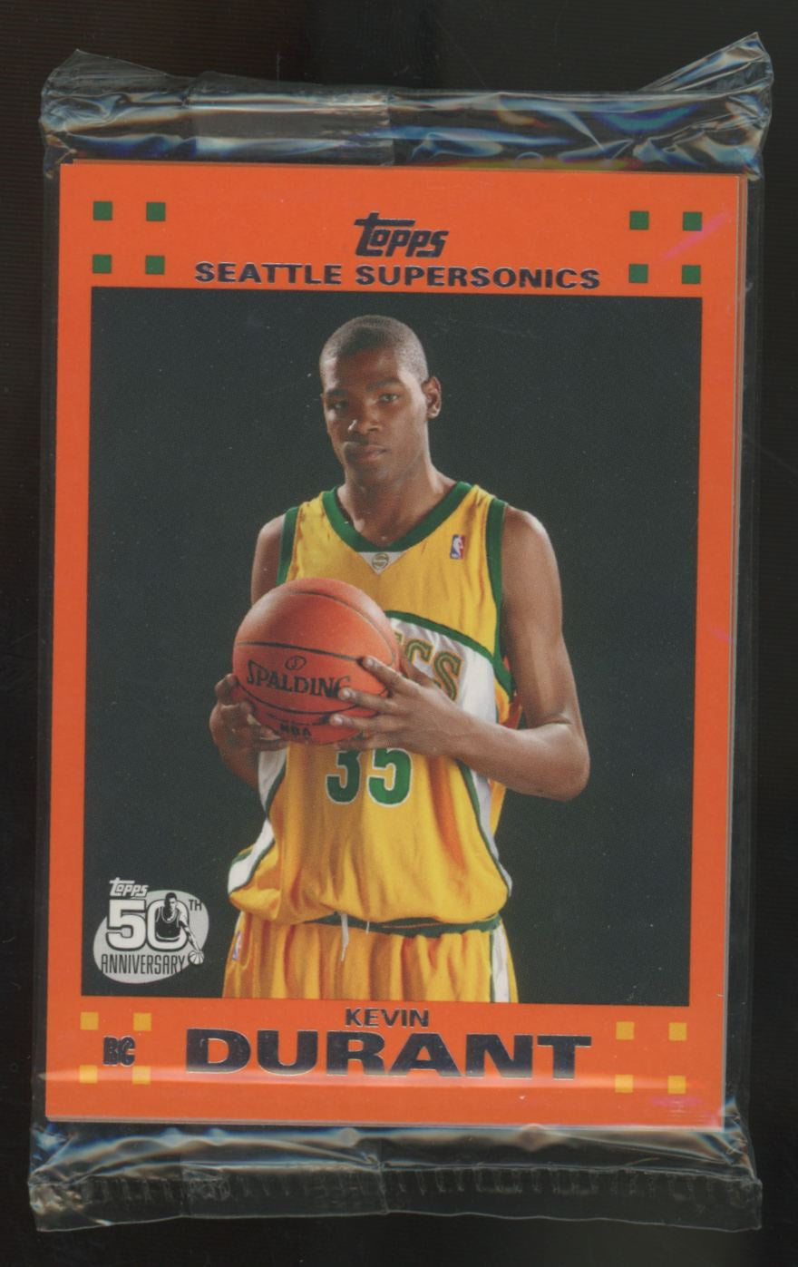 2007-08 Topps Basketball Rookie Cello Pack Factory Sealed Durant On Top