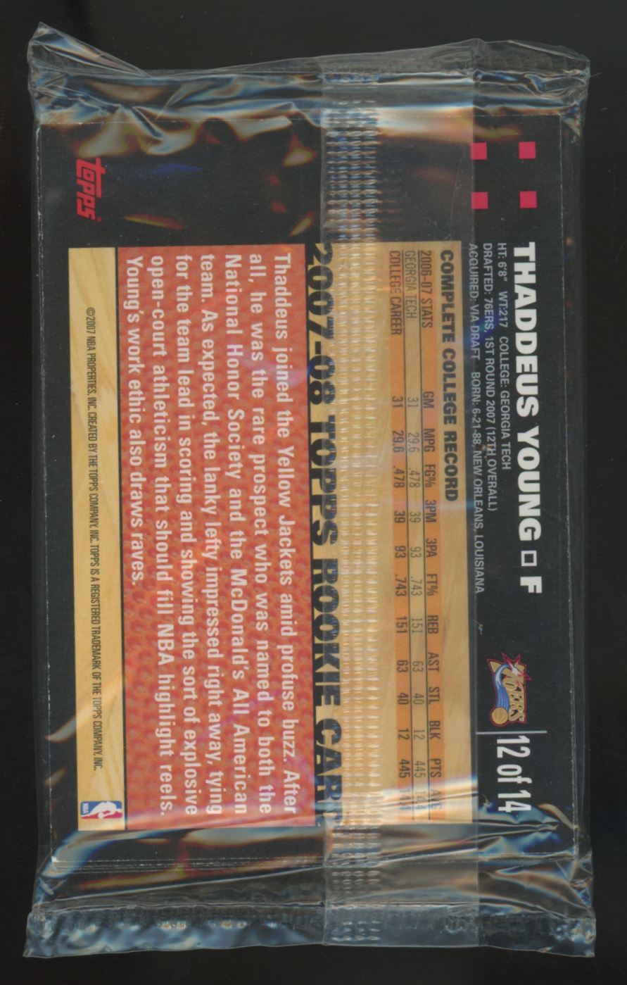 2007-08 Topps Basketball Rookie Cello Pack Factory Sealed Durant On Top