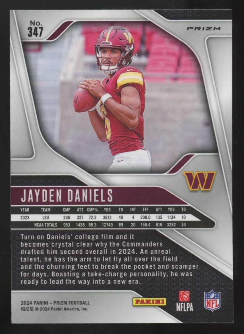 2024 Panini Prizm Jayden Daniels RC Pink Wave #347