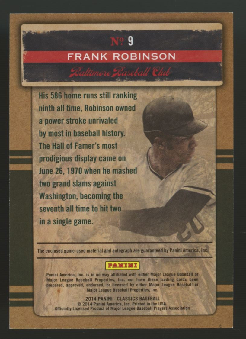 2014 Classics Frank Robinson Legendary Lumberjacks Dual Patch Auto /10 #9