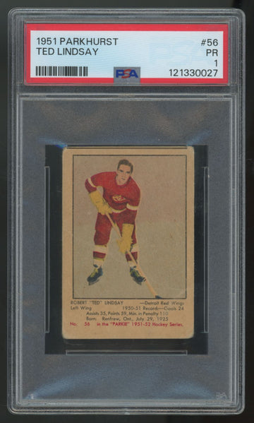 1951-52 Parkhurst Ted Lindsay RC #56 PSA 1