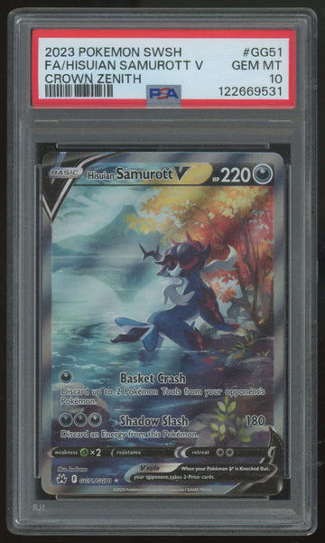 2023 Pokemon Hisuian Samurott V Crown Zenith Full Art #GG51 PSA 10