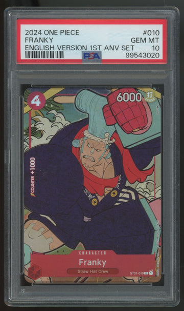 2024 One Piece Franky 1st Anniversary Set #010 PSA 10