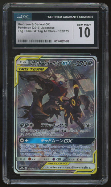 2019 Pokemon Umbreon & Darkrai GX Tag Team All Stars Japanese Holo #182 CGC 10