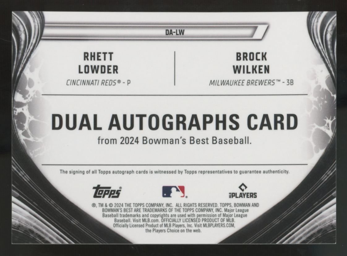 2024 Bowman's Best Lowder/Wilken Orange Dual Auto Refractor /25 #DA-LW