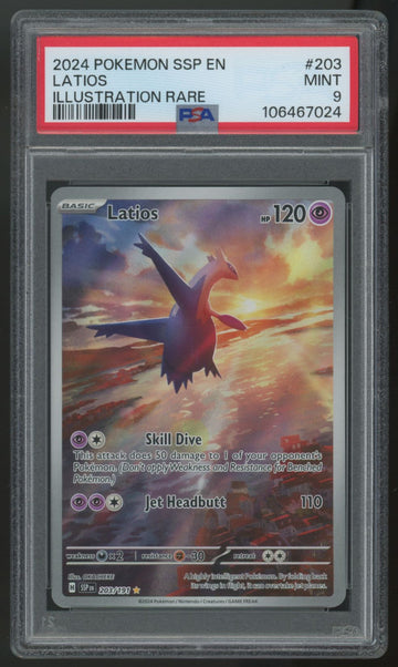 2024 Pokemon Latios Surging Sparks Illustration Rare #203 PSA 9 (B)