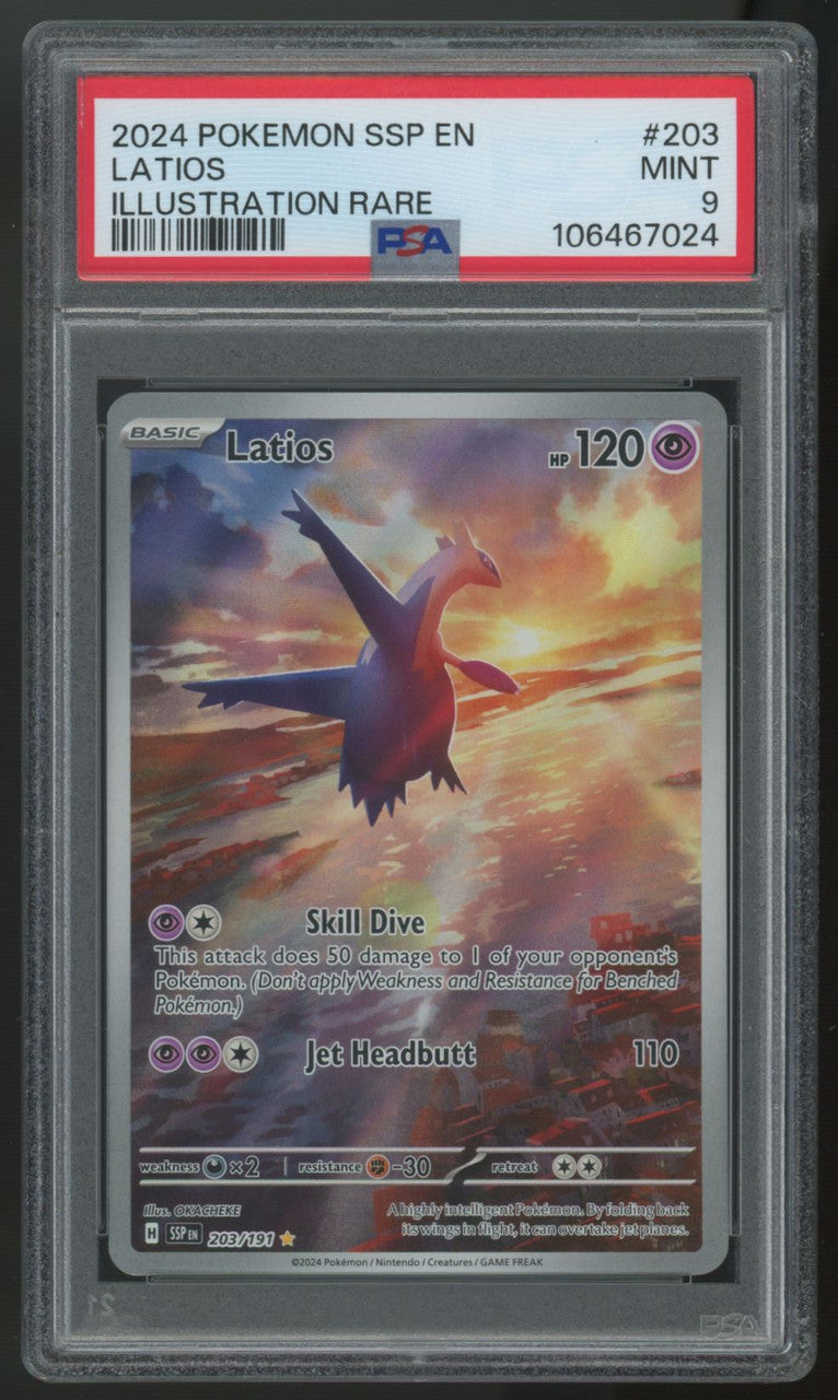 2024 Pokemon Latios Surging Sparks Illustration Rare #203 PSA 9 (B)