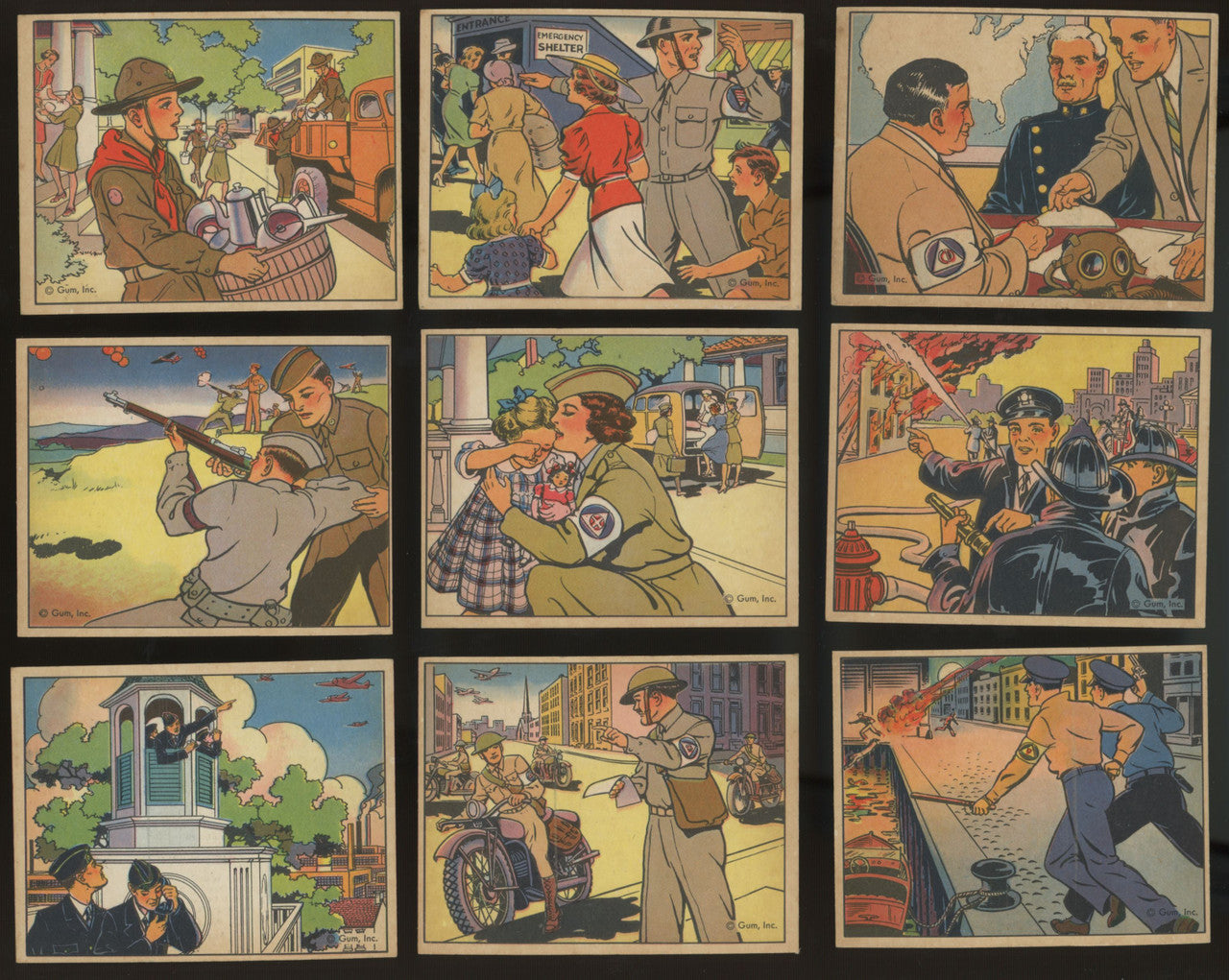 1941 Gum Inc Uncle Sam's Home Defense Partial Set 23/48 EX-EX/MT