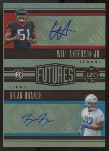 2023 Legacy Brian Branch/Will Anderson Jr. RC Future Ink Combos Dual Auto /100