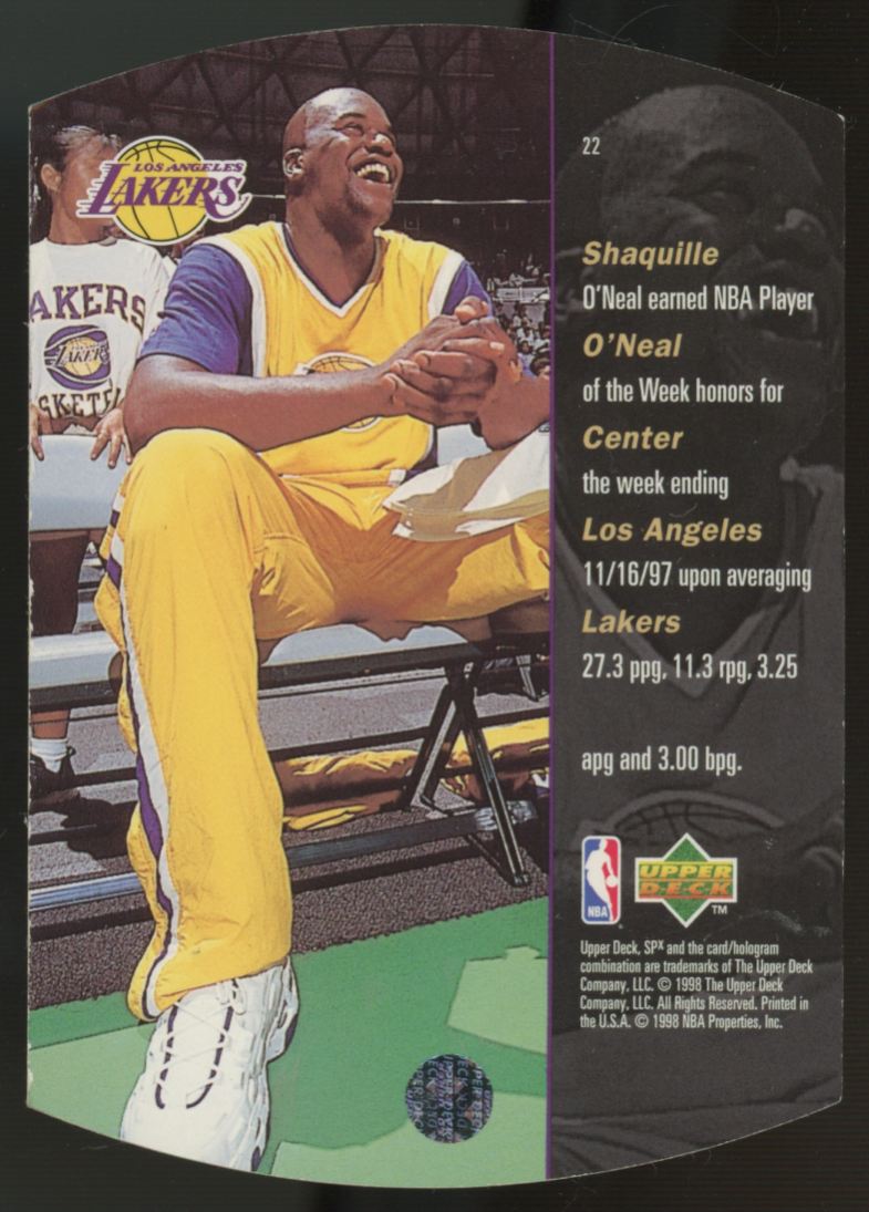 1997-98 Upper Deck SPx Shaquille O'Neal Silver Die-Cut #22