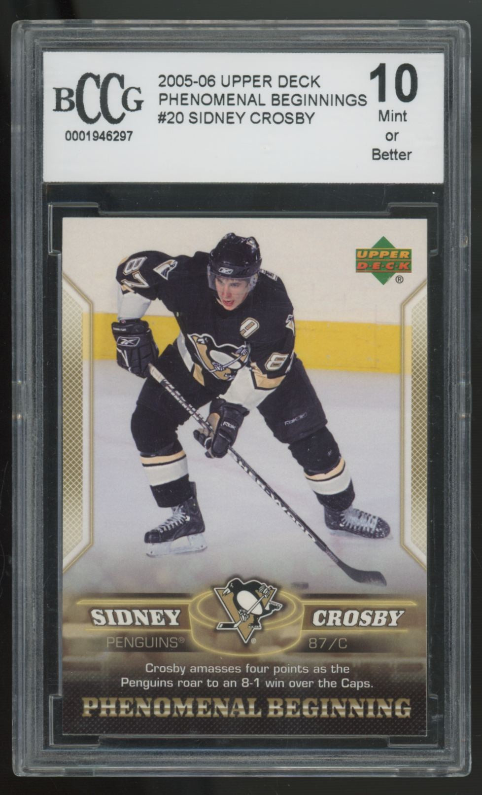 2005-06 Upper Deck Sidney Crosby RC Phenomenal Beginnings #20 BCCG 10