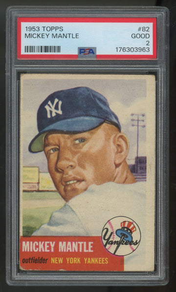 1953 Topps Mickey Mantle #82 PSA 2