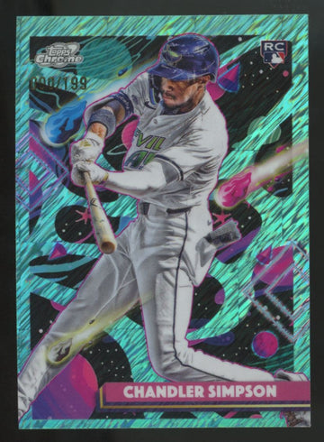 2025 Topps Chrome Cosmic Chandler Simpson RC Aqua Equinox Refractor /199 #162