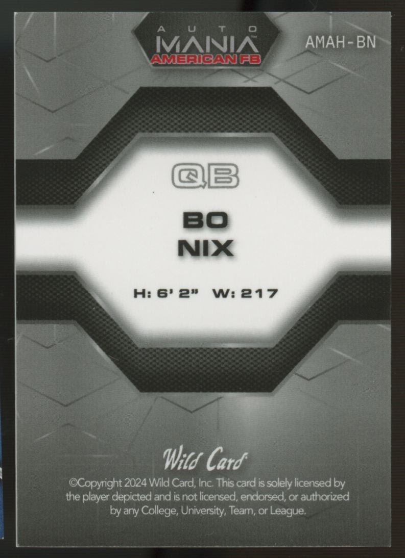 2024 Wild Card Auto Mania Bo Nix RC We The People /2 #AMAH-BN