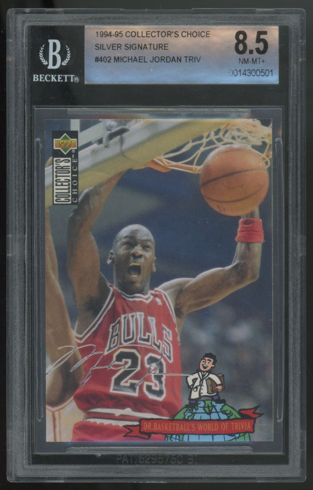 1994-95 UD Collector's Choice Silver Signature Michael Jordan Trivia BGS 8.5