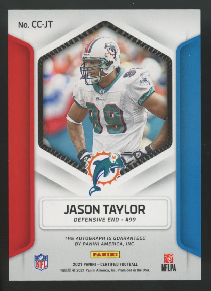 2021 Panini Certified Jason Taylor Red Canton Auto /25 #CC-JT