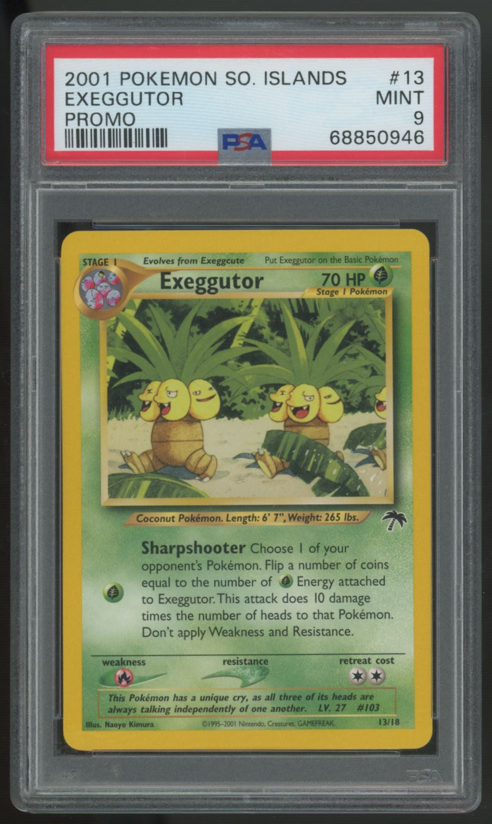 2001 Pokemon Exeggutor Southern Islands Promo #13 PSA 9