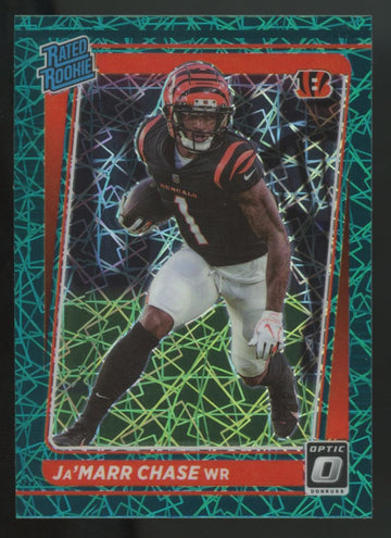 2021 Donruss Optic Ja'Marr Chase RC Rated Rookie Green Velocity #207