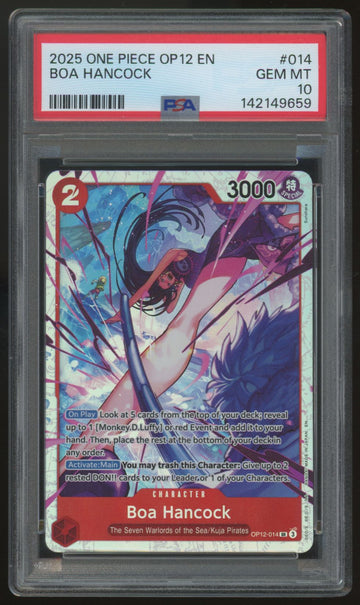 2025 One Piece Boa Hancock OP12 #014 PSA 10