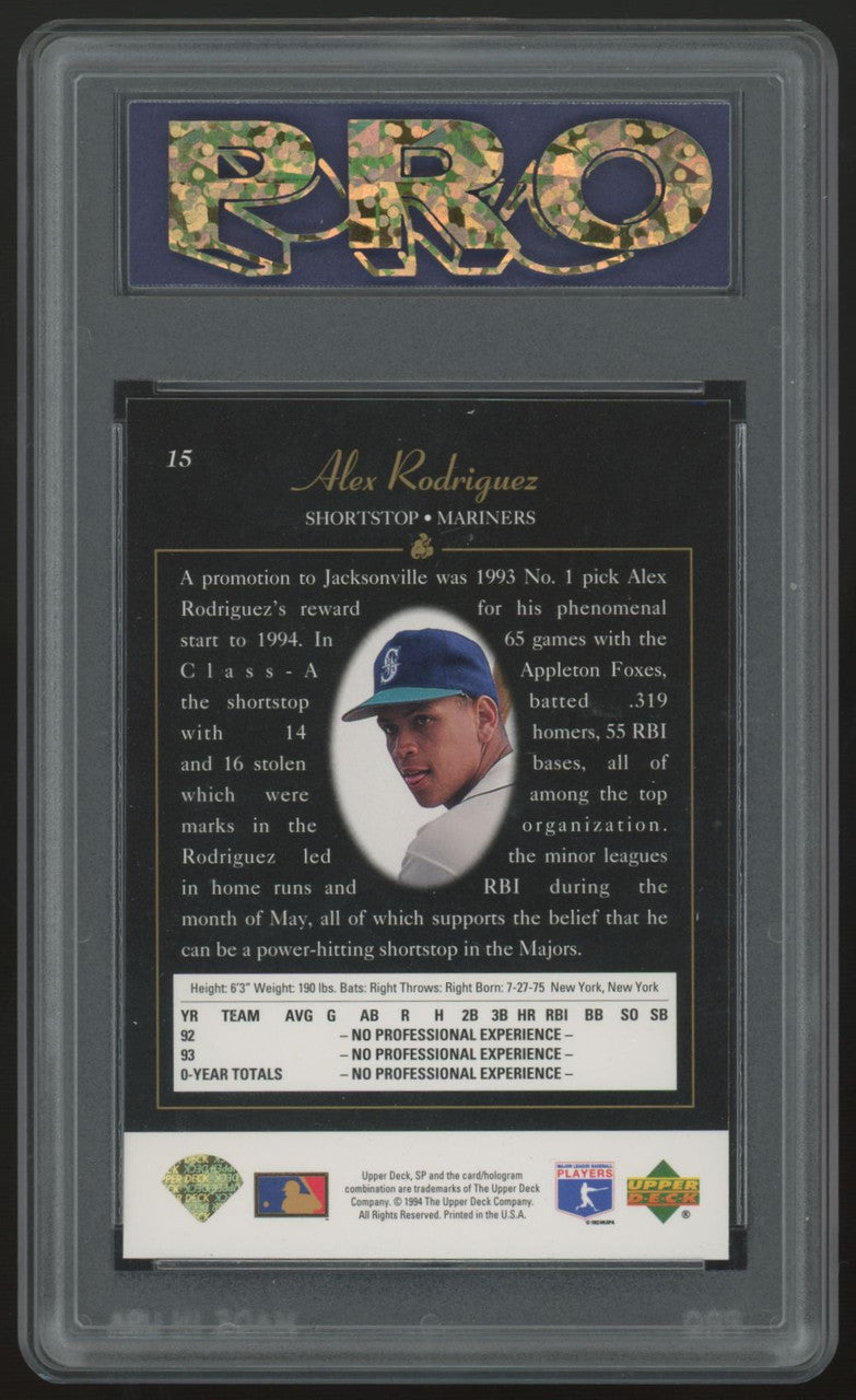 1994 Upper Deck SP Alex Rodriguez RC Premier Prospect #15 PRO 9