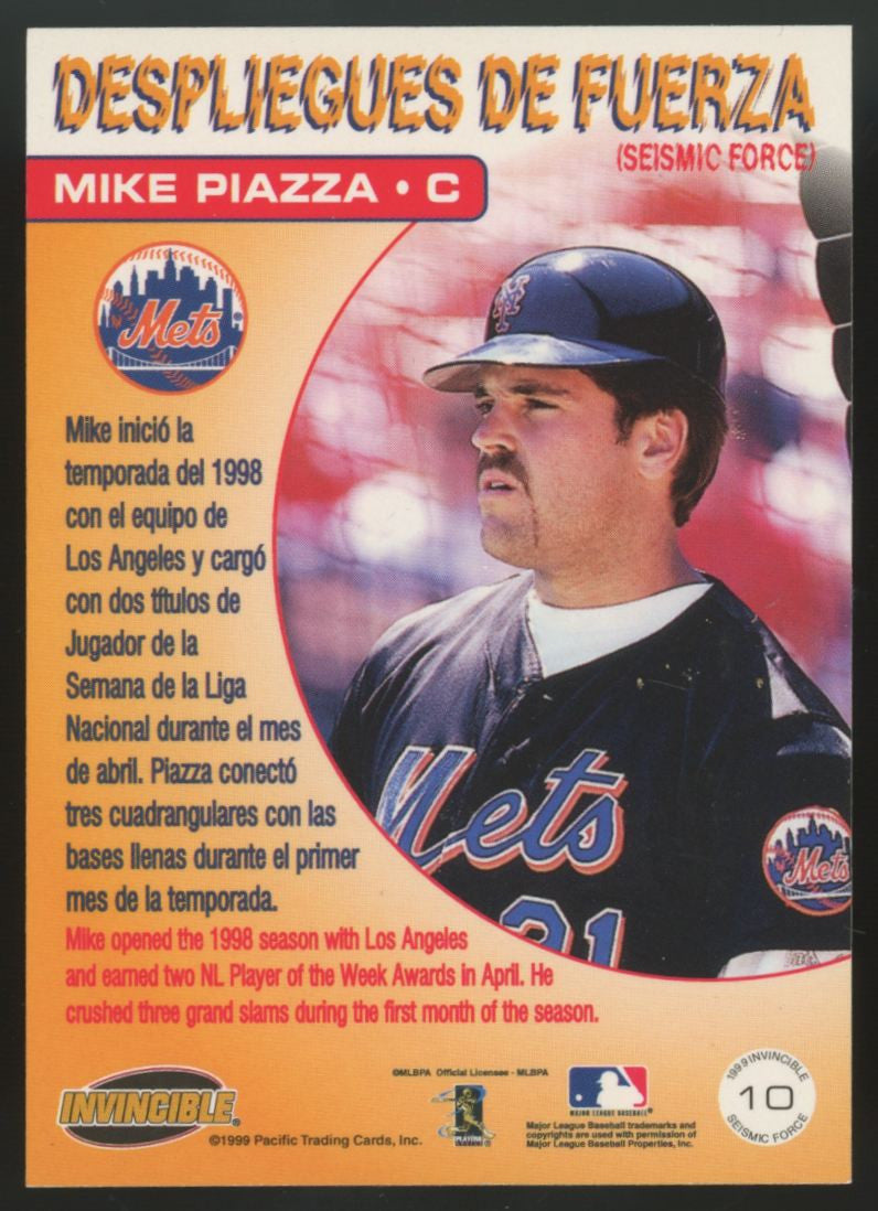 1999 Pacific Invincible Mike Piazza Sportsfest '99 Seismic Force /20 #10