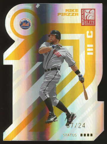 2005 Donruss Elite Mike Piazza Status Gold Die-Cut /24 #95