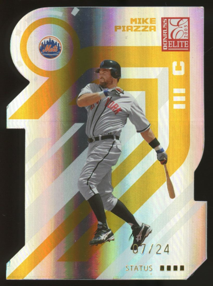 2005 Donruss Elite Mike Piazza Status Gold Die-Cut /24 #95