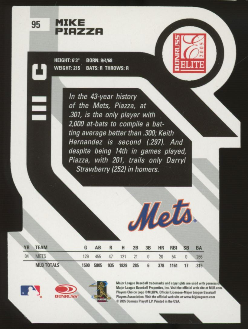 2005 Donruss Elite Mike Piazza Status Gold Die-Cut /24 #95