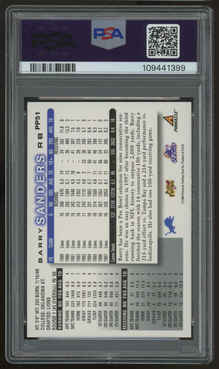 1998 Score Showcase Barry Sanders Artist's Proof #PP51 PSA 9