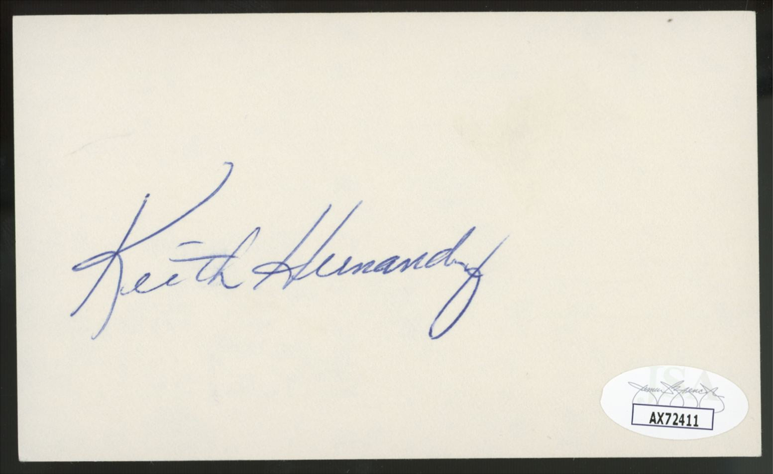 Keith Hernandez Signed Autographed Index Card JSA Authentic