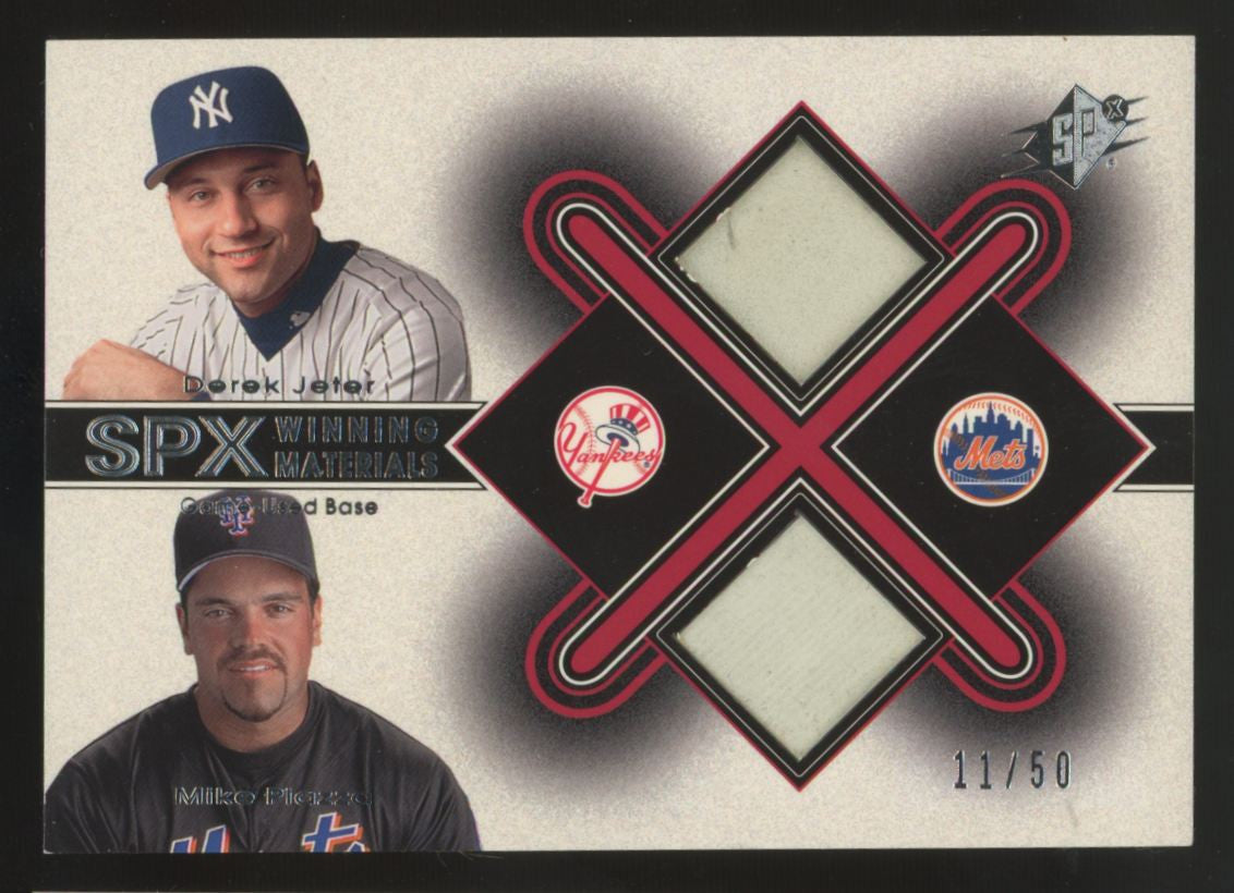 2001 Upper Deck SPX Mike Piazza Derek Jeter Winning Materials Dual Patch /50