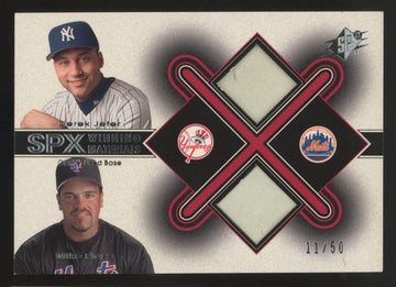 2001 Upper Deck SPX Mike Piazza Derek Jeter Winning Materials Dual Patch /50