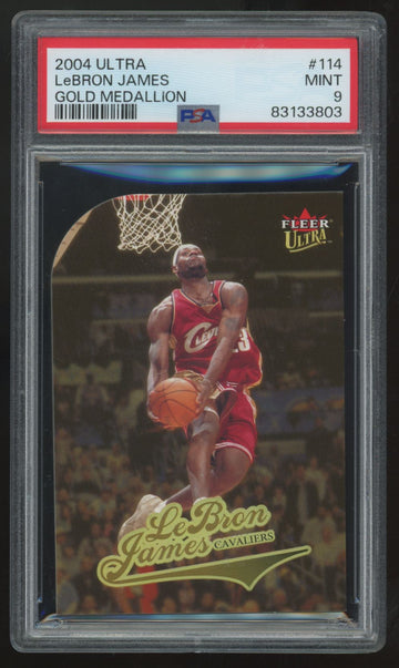 2004-05 Fleer Ultra LeBron James Gold Medallion #114 PSA 9