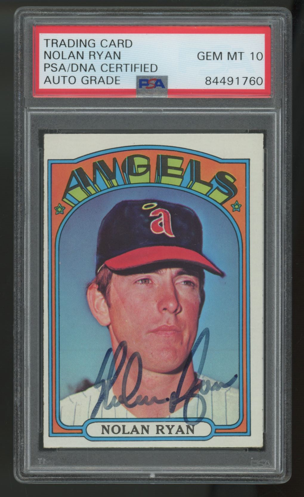1972 Topps Nolan Ryan Signed IP Auto #595 PSA Auto 10