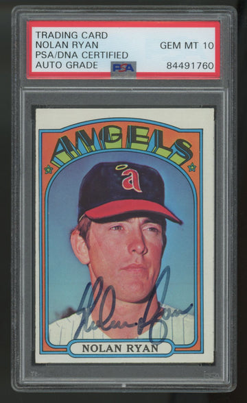 1972 Topps Nolan Ryan Signed IP Auto #595 PSA Auto 10