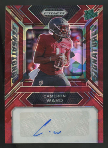 2024 Prizm Draft Cameron Ward Rated Prospect Red Ice Sensational Auto #SS-CWD