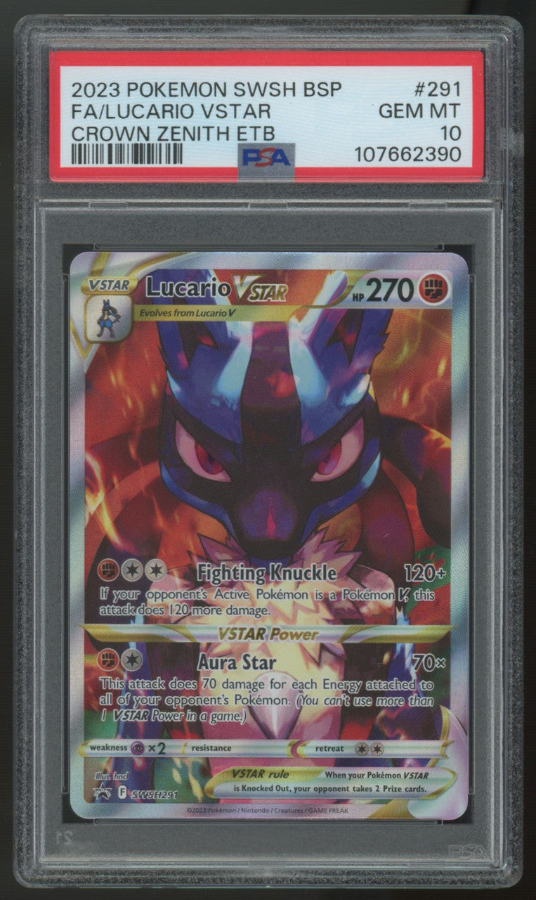 2023 Pokemon Lucario VSTAR Crown Zenith ETB Promo #219 PSA 10 (B)