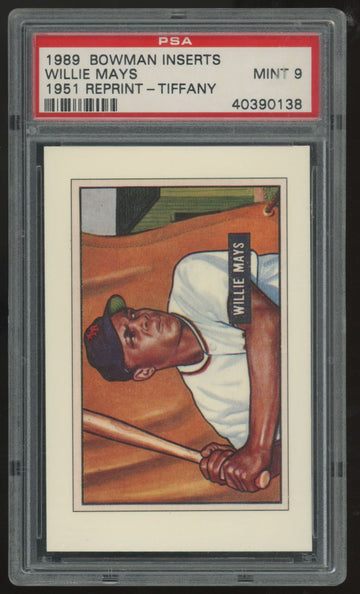 1989 Bowman Tiffany Inserts Willie Mays 1951 Reprint PSA 9