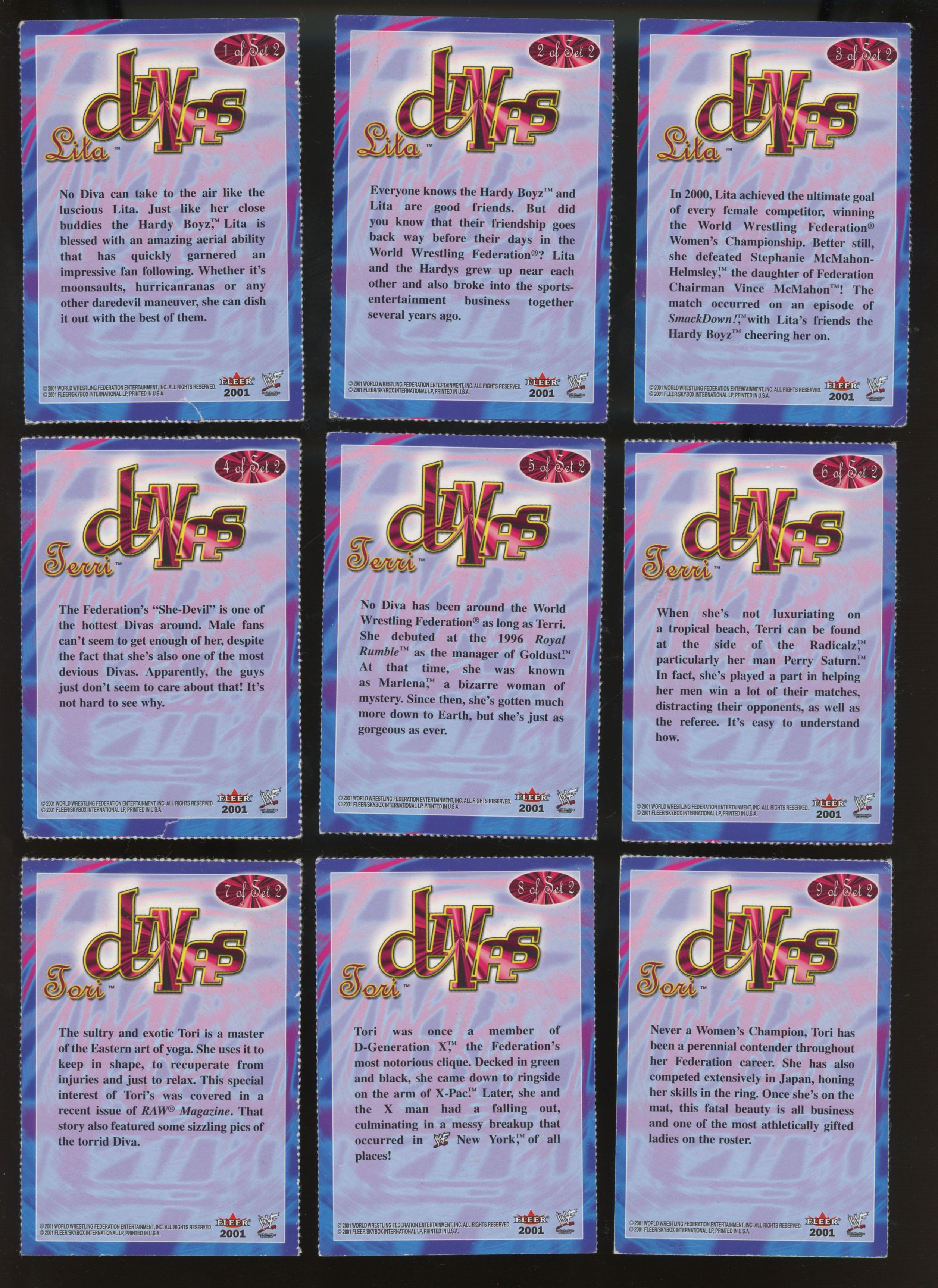 2001 Fleer WWF Divas Set 2 Complete