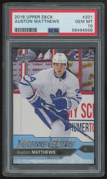 2016-17 Upper Deck Series One Auston Matthews RC Young Guns #201 PSA 10
